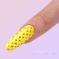 24 pics jaunes 3D Pull Kits de faux ongles